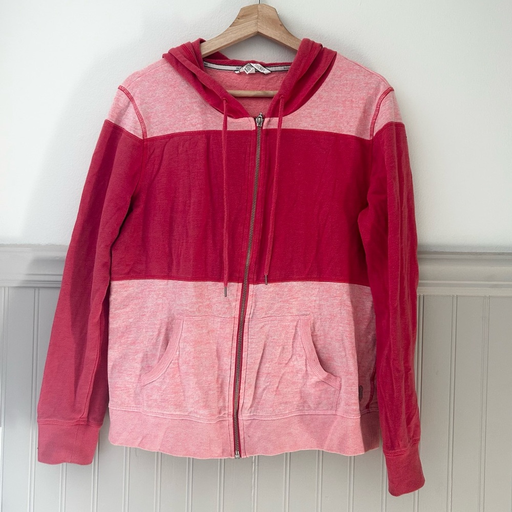 Y2K Victoria’s Secret Angel Medium Coral Pink Zip Up Hoodie Bling Back